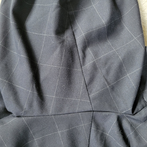 Navy Windowpane Ann Taylor Factory Trouser Pants size Curvy 12 - Picture 13 of 14
